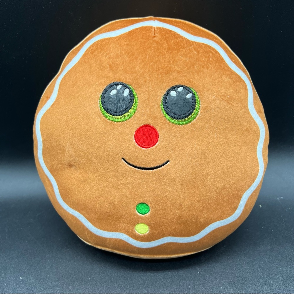 2021 Ty Squish-A-Boos Cookie Gingerbread Plush Christmas Holiday 9” Red Green